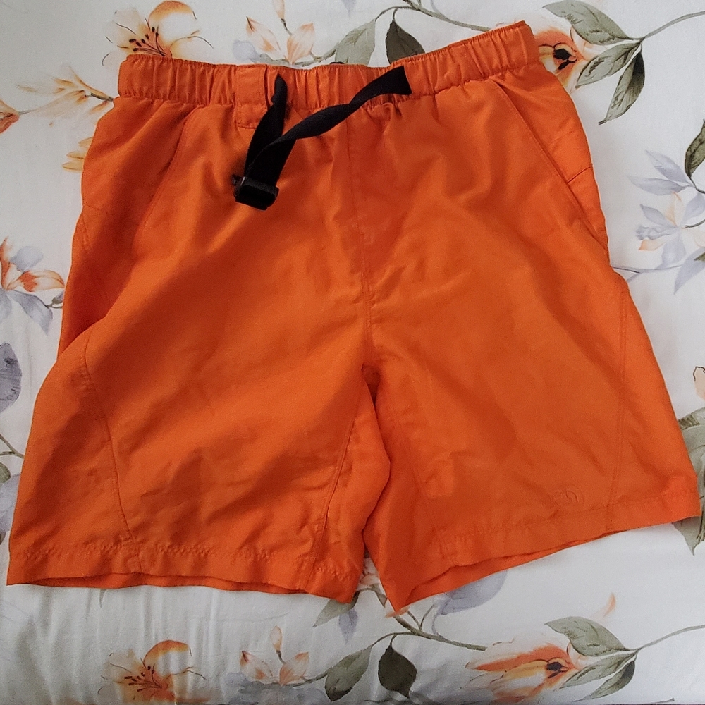 The North Face orange swim trunks Small drawstring shorts